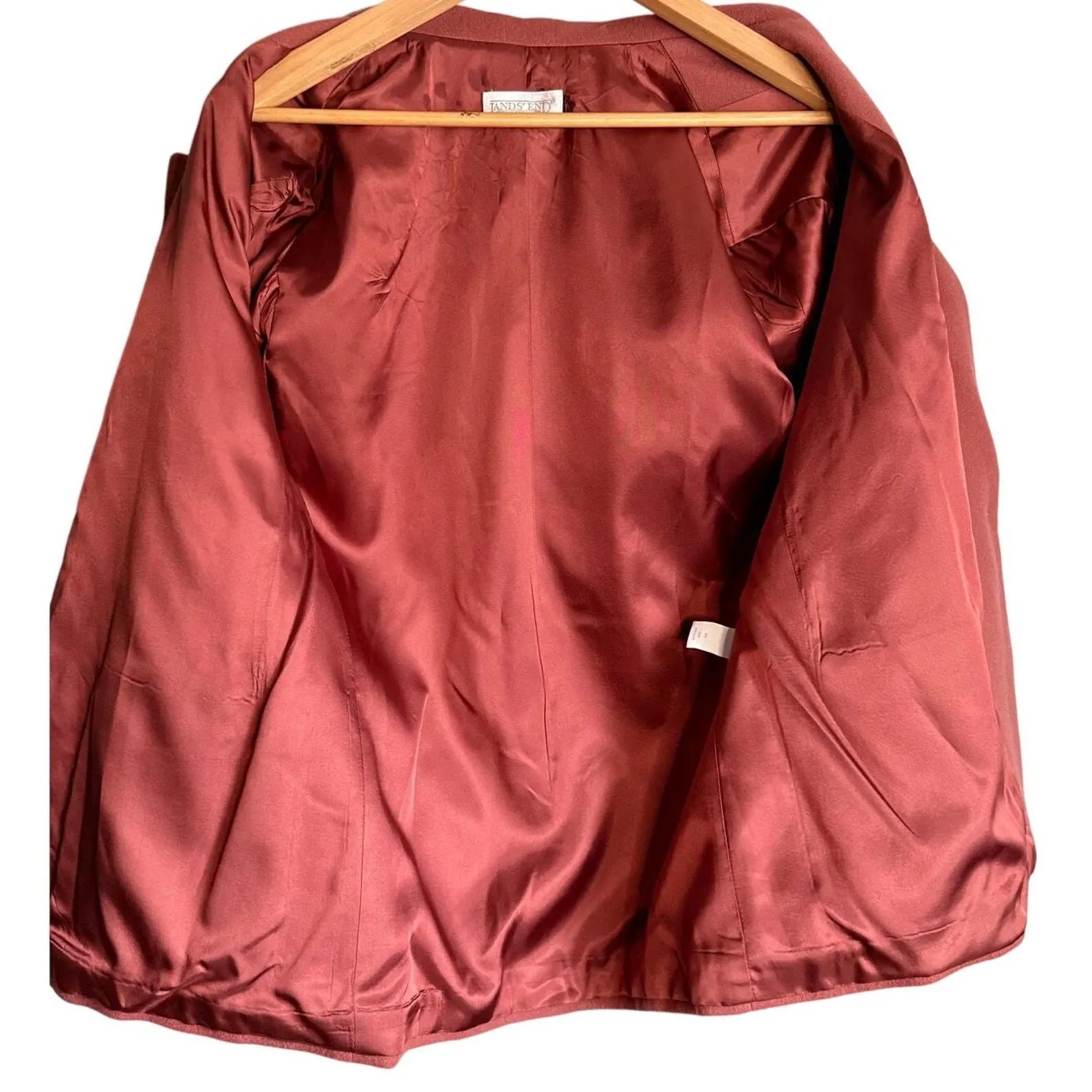 Lands’ End 100% Wool Mauve Pink Blazer Women’s 10P Vintage 90s